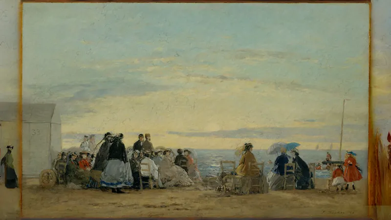 On the Beach, Sunset von Eugène Boudin