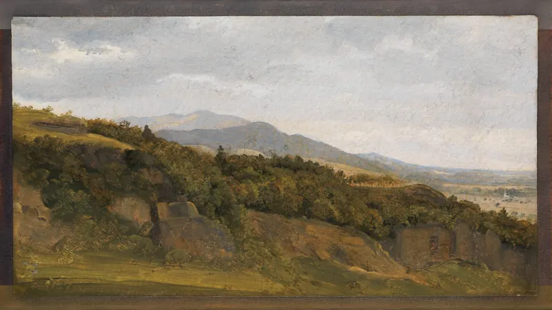 Deutsche Landschaft mit Blick auf ein weites Tal von Fritz Petzholdt