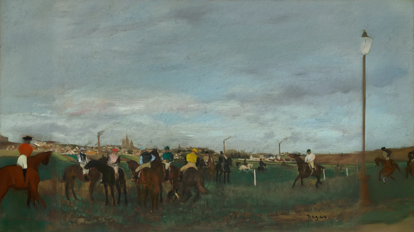 The Races by Edgar Degas, extended to 16:9