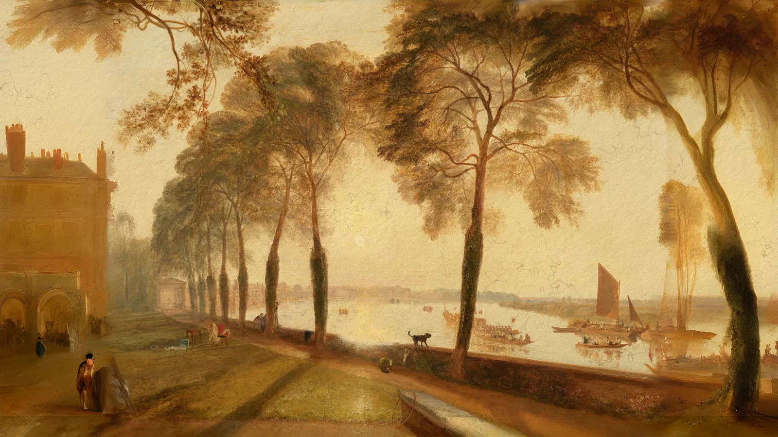 Mortlake Terrace by Joseph Mallord William Turner, extended to 16:9