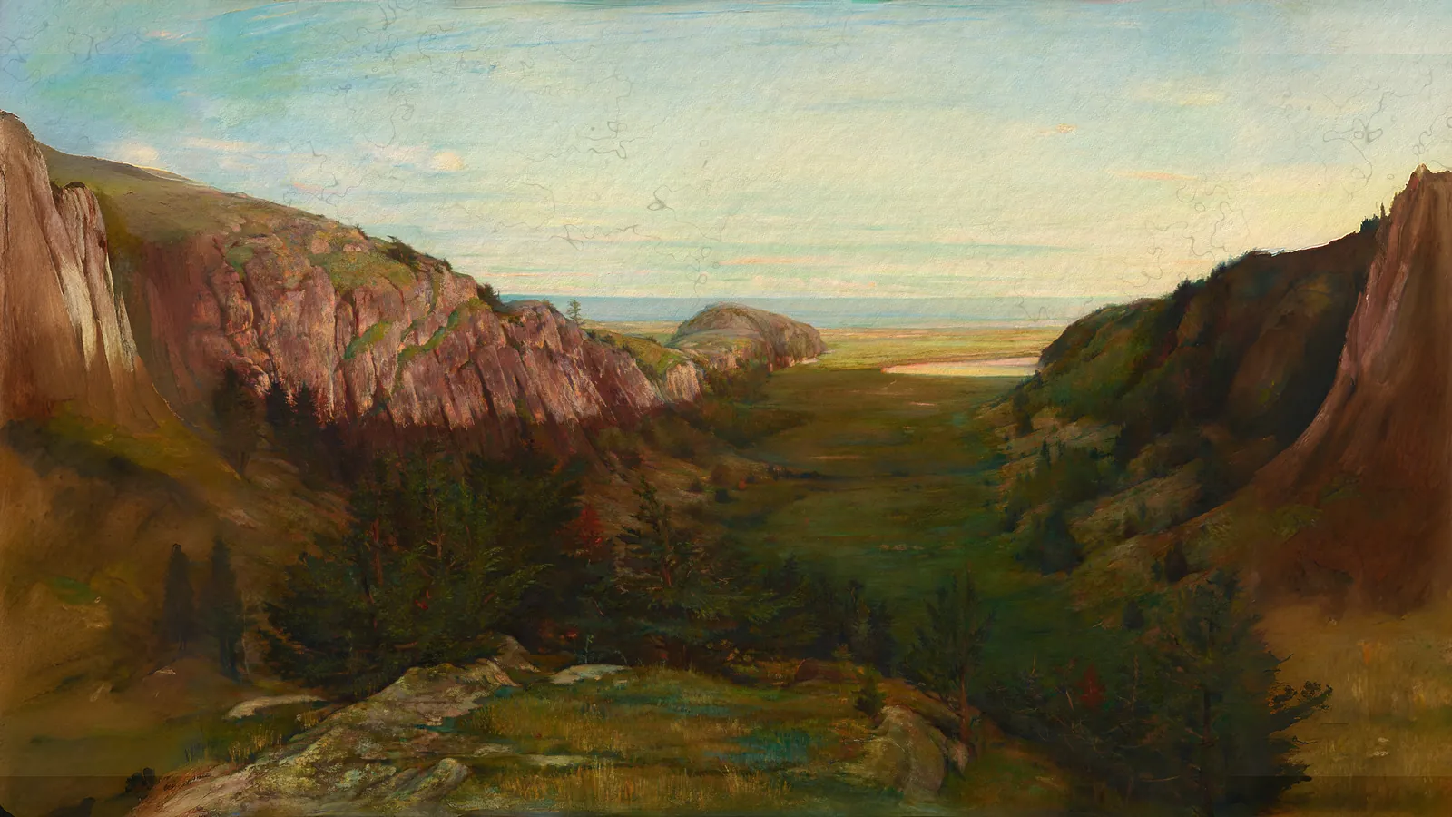 El último valle - Rocas del Paraíso por John La Farge, adaptado a 16:9