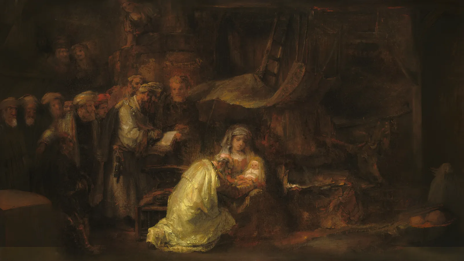 Die Beschneidung von Rembrandt van Rijn, erweitert auf 16:9