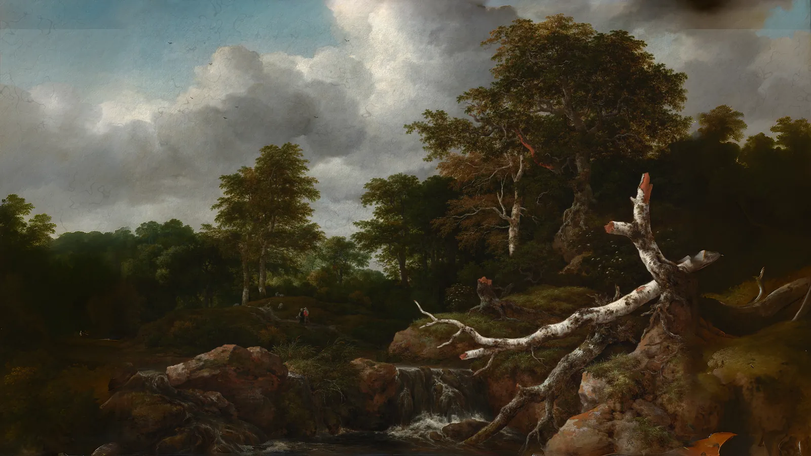 Waldszene von Jacob van Ruisdael, erweitert auf 16:9