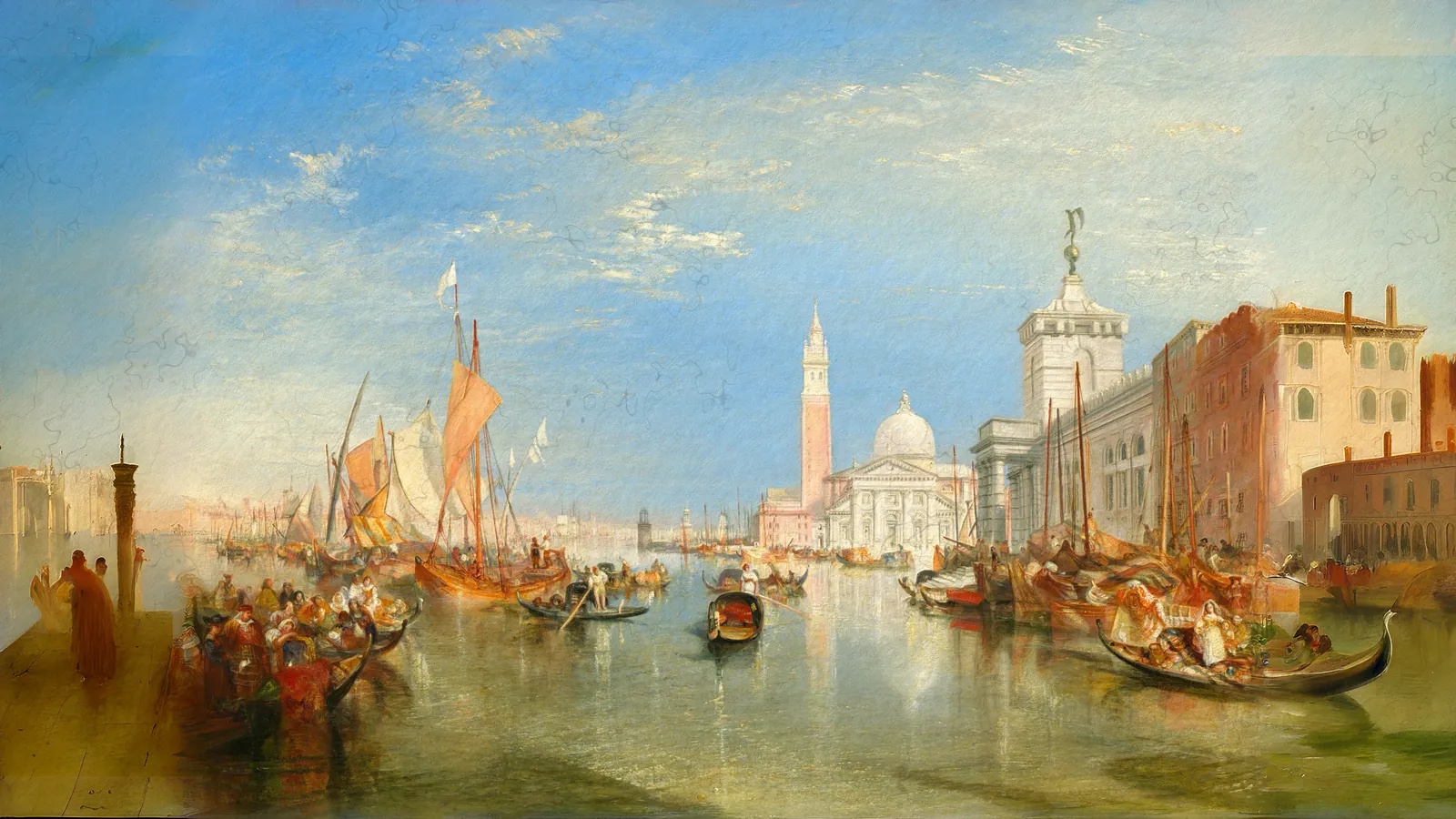 Venezia: La Dogana e San Giorgio Maggiore di Joseph Mallord William Turner, esteso a 16:9