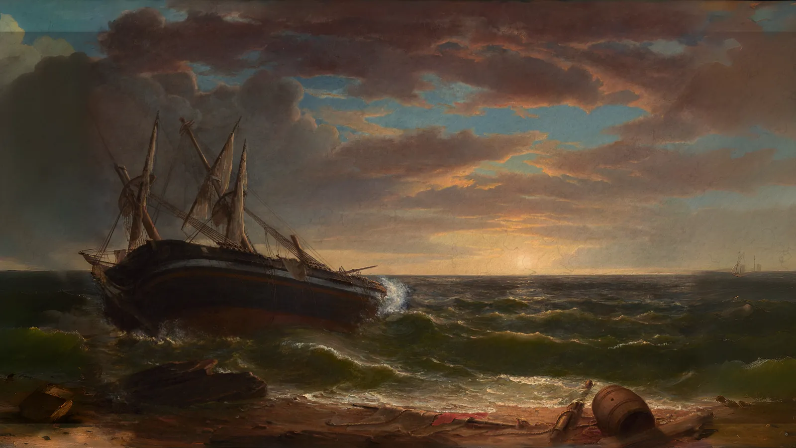 Das gestrandete Schiff von Asher Brown Durand, erweitert auf 16:9