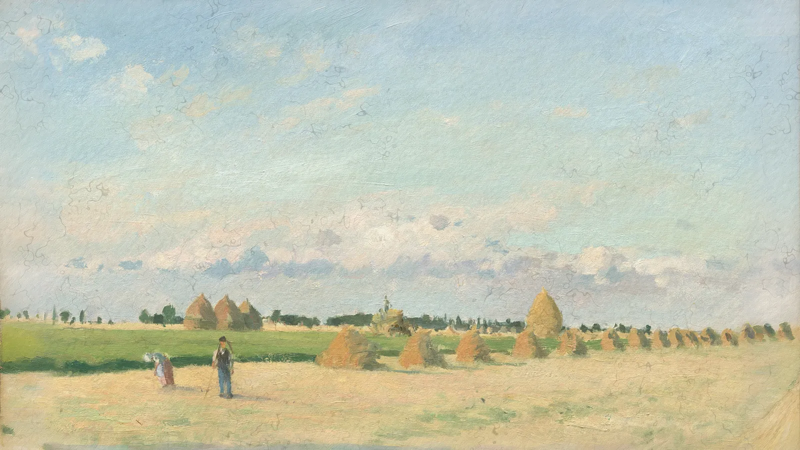 Landschaft, Île-de-France von Camille Pissarro, erweitert auf 16:9