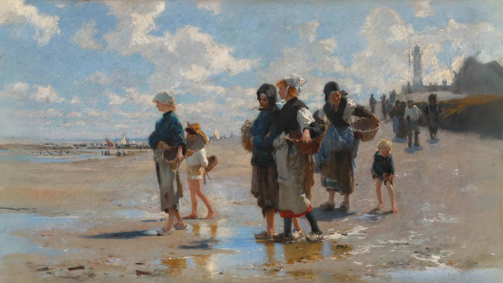En route pour la pêche (Setting Out to Fish) by John Singer Sargent, extended to 16:9