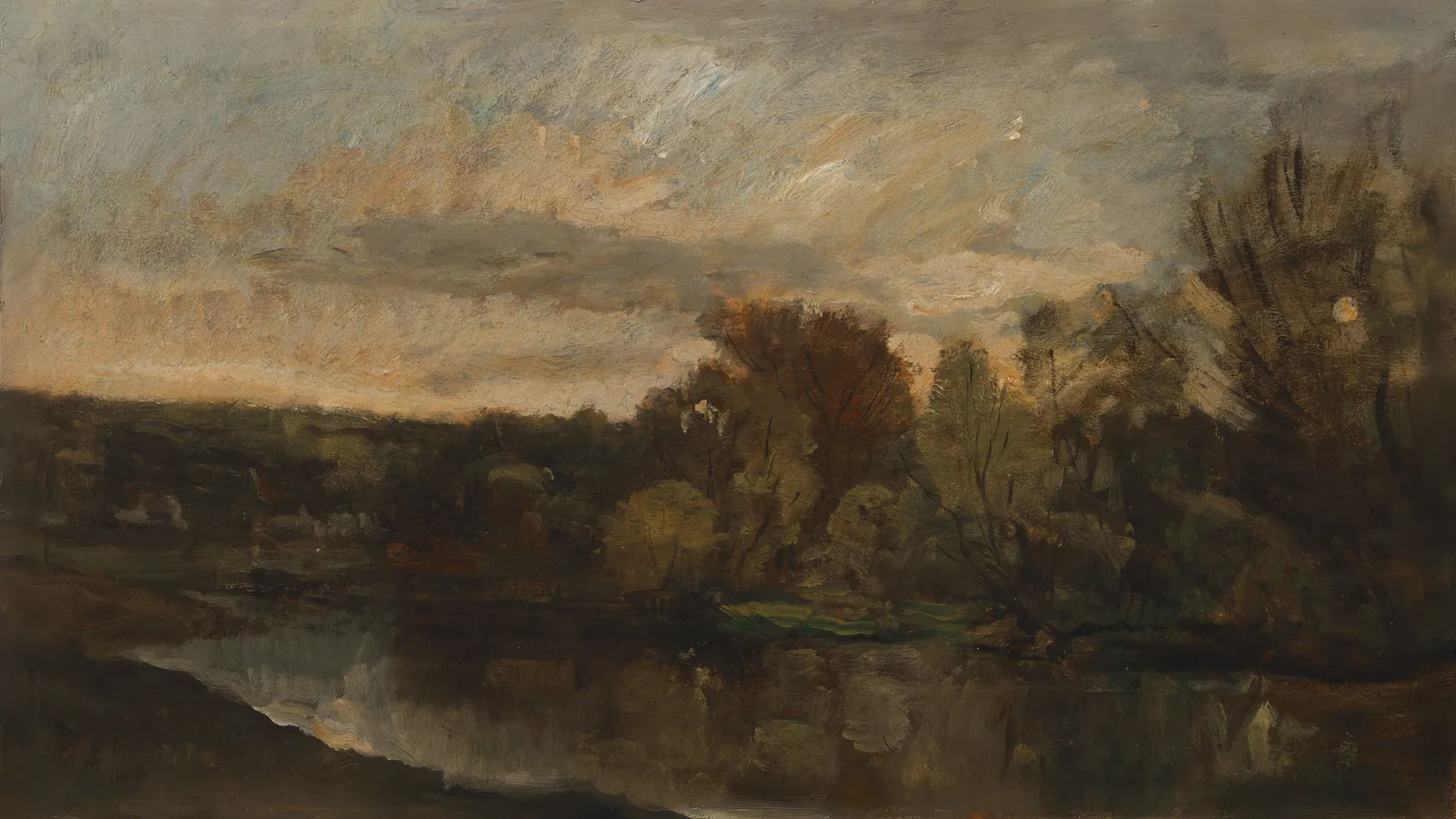 Le Bas Meudon (A Curve of the Seine near Paris) by Paul Huet, extended to 16:9