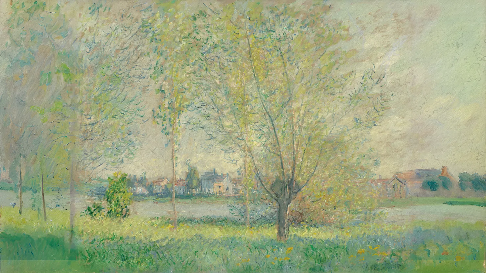 The Willows by Claude Monet, extended to 16:9