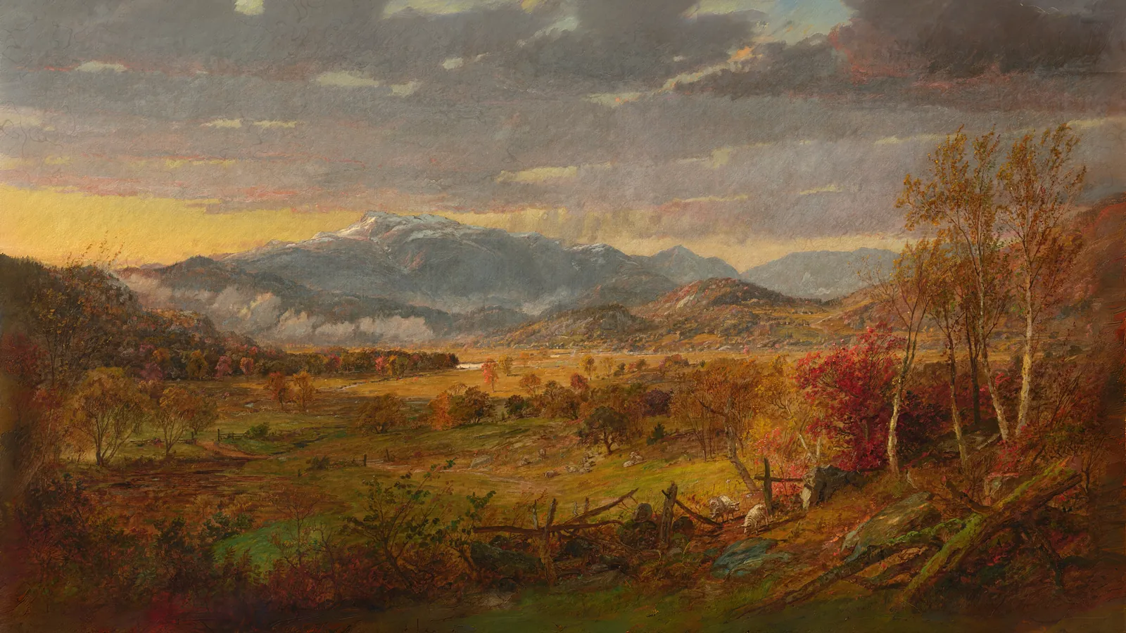 View of Mt. Washington by Jasper Francis Cropsey, extended to 16:9