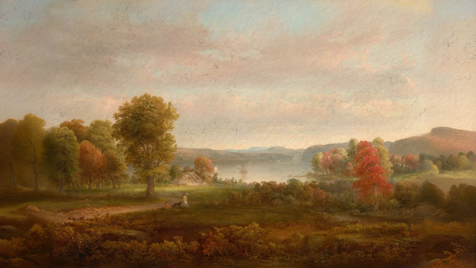 Veduta sull'Hudson in autunno di Thomas Doughty, estesa in 16:9