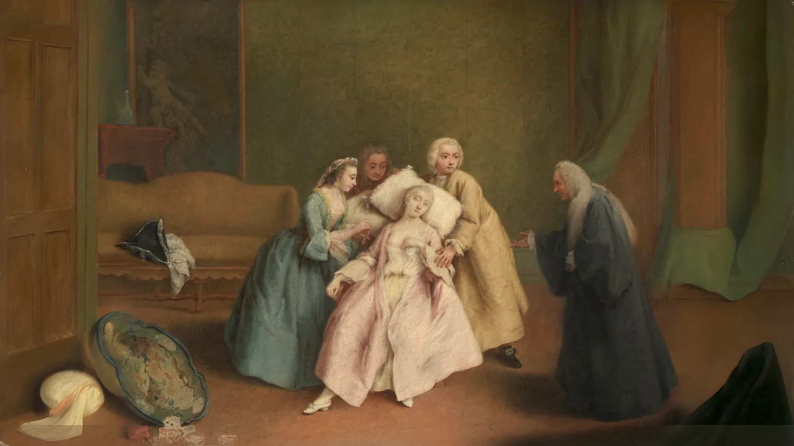 The Faint by Pietro Longhi, extended to 16:9