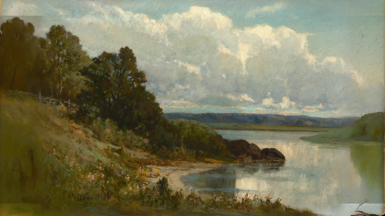 Palmer River by Edward Mitchell Bannister, extended to 16:9