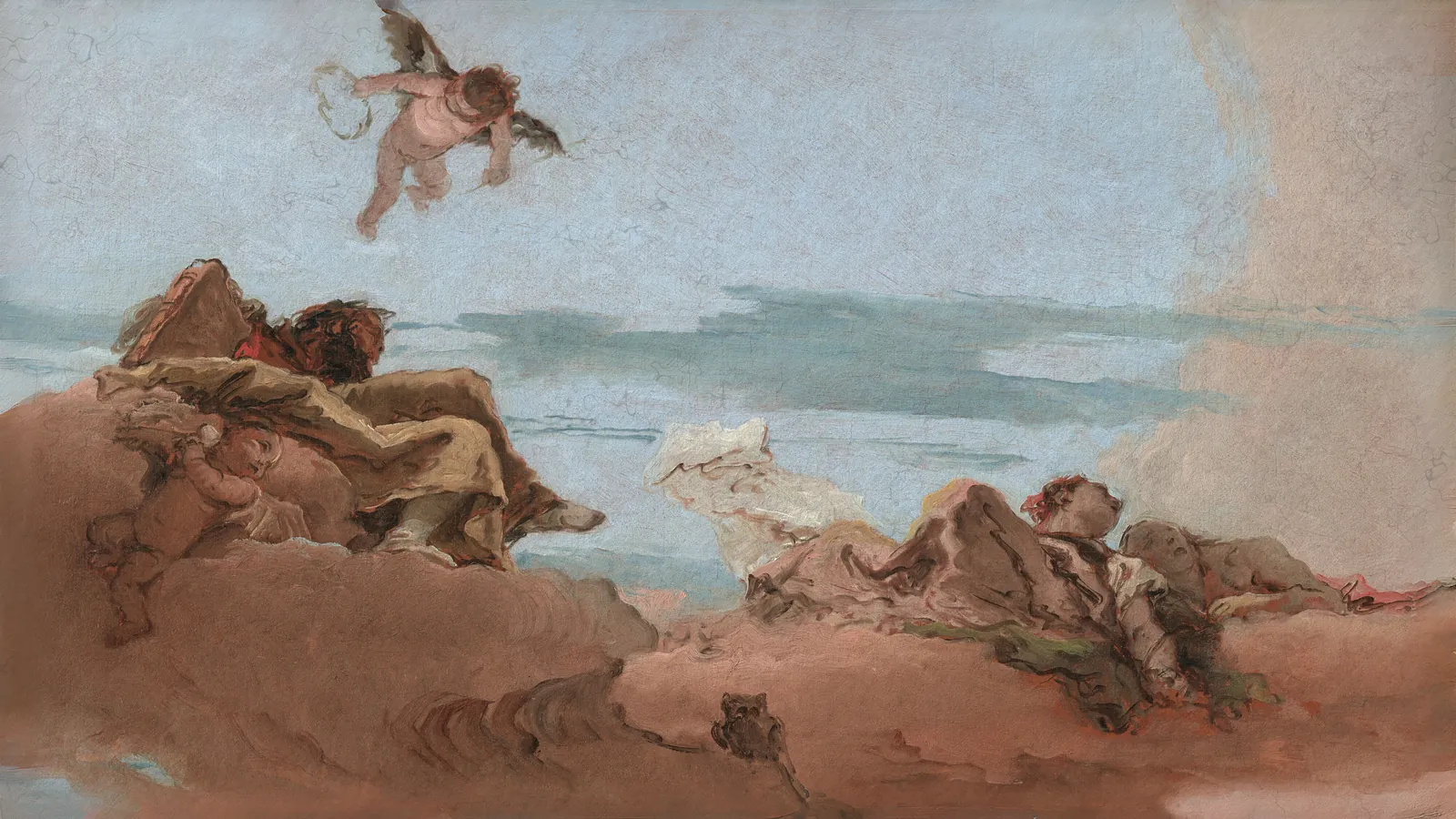 Study for a Ceiling with the Personification of Counsel by Giovanni Battista Tiepolo, extended to 16:9