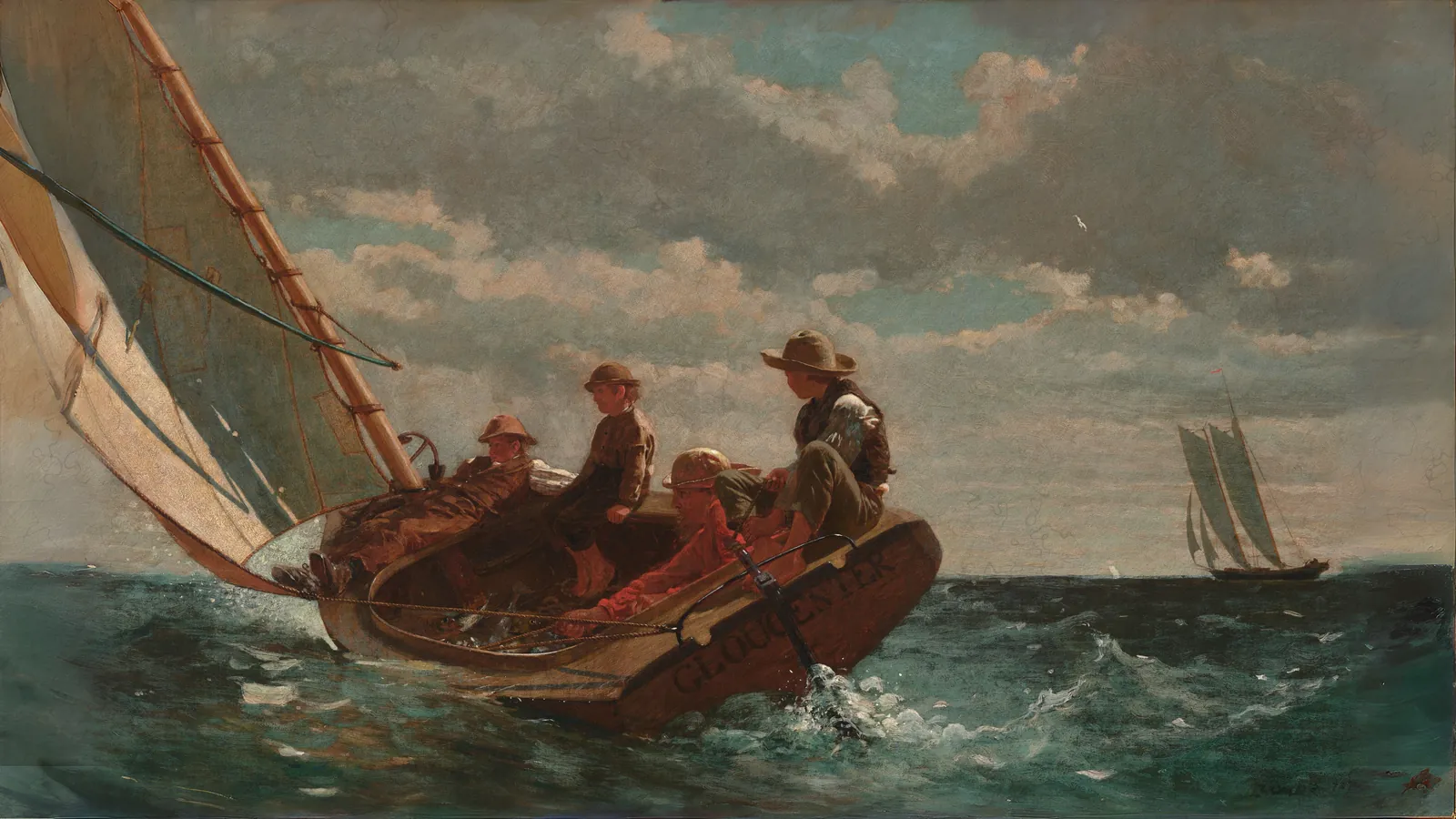 Breezing Up (Un vento favorevole) di Winslow Homer, esteso in 16:9