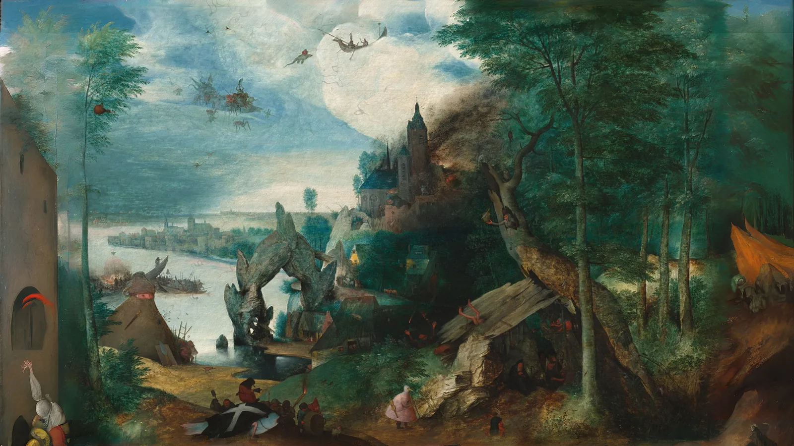 The Temptation of Saint Anthony by Anonymous Artist, extended to 16:9