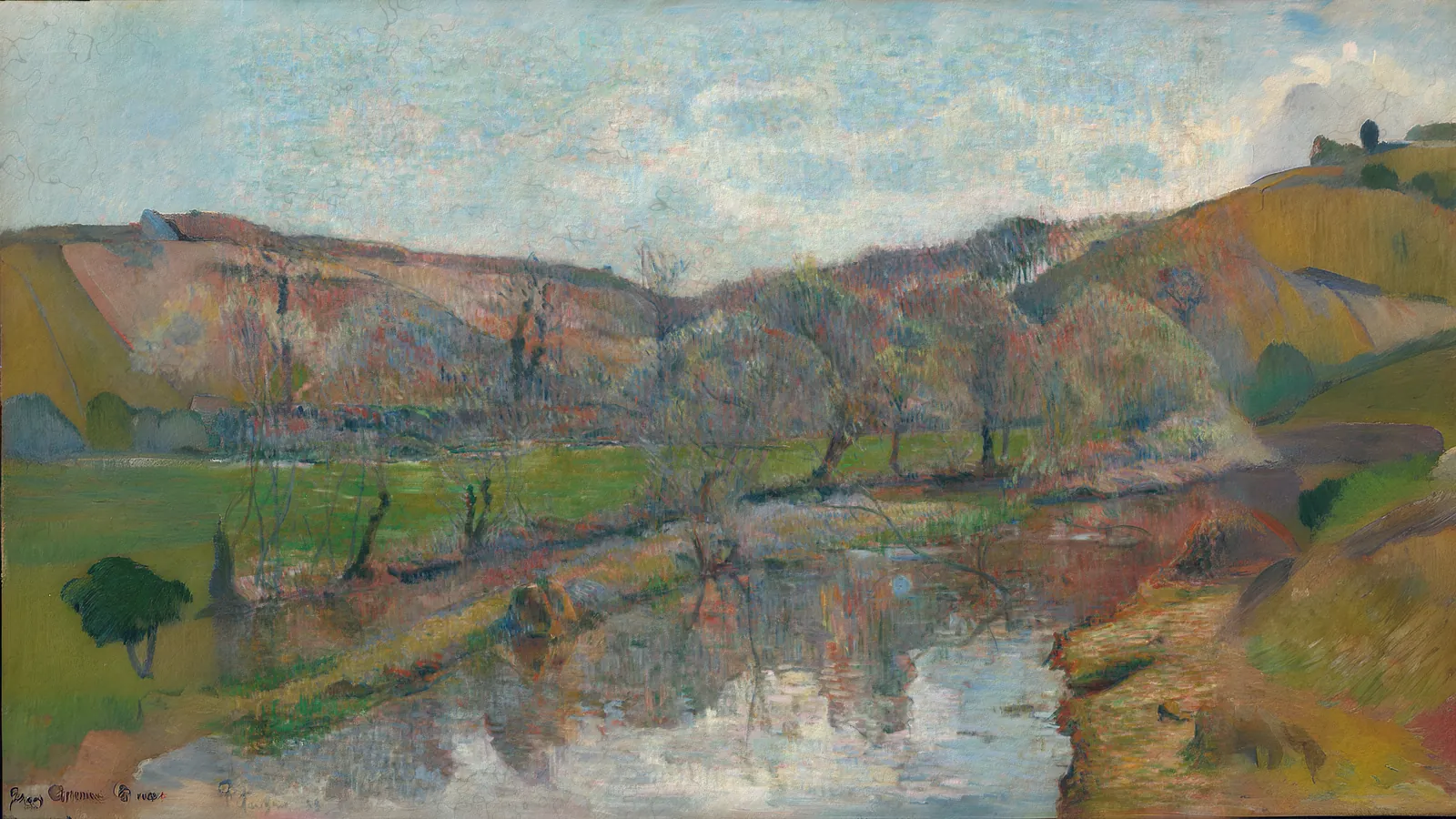 Brittany Landscape by Paul Gauguin, extended to 16:9