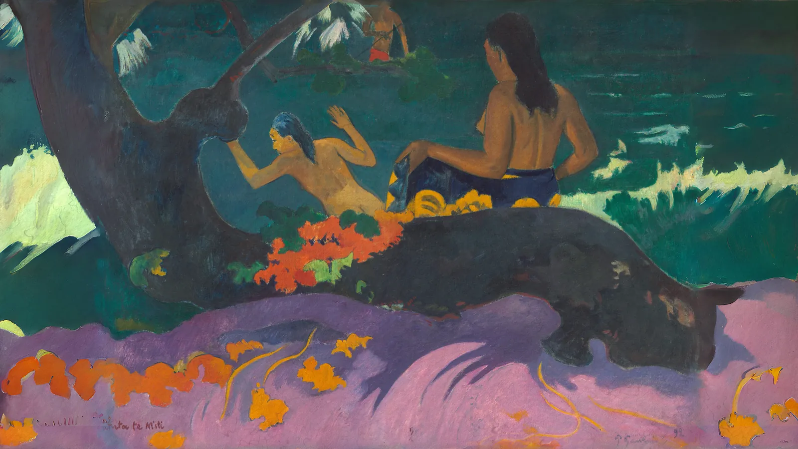 Fatata te Miti (Vicino al mare) di Paul Gauguin, esteso a 16:9