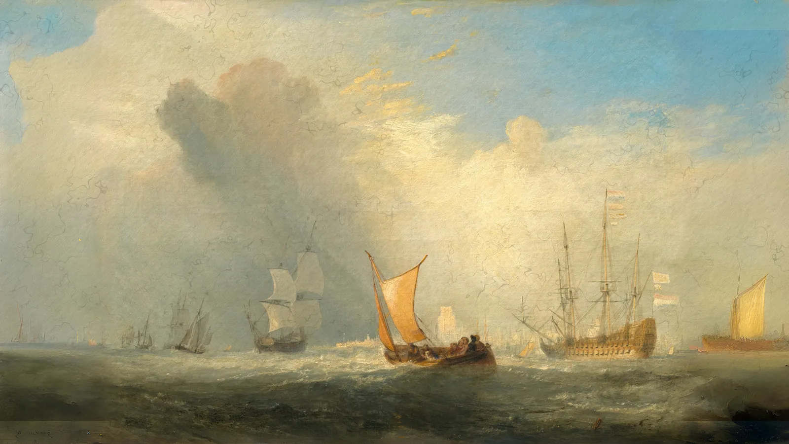 Traghetto di Rotterdam di Joseph Mallord William Turner, esteso in 16:9