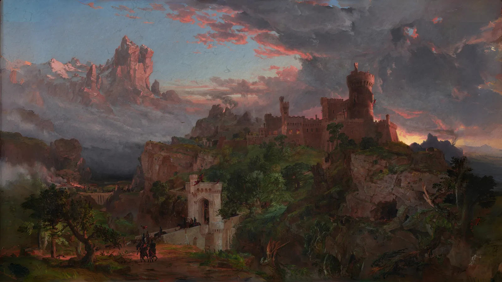 The Spirit of War by Jasper Francis Cropsey, extended to 16:9