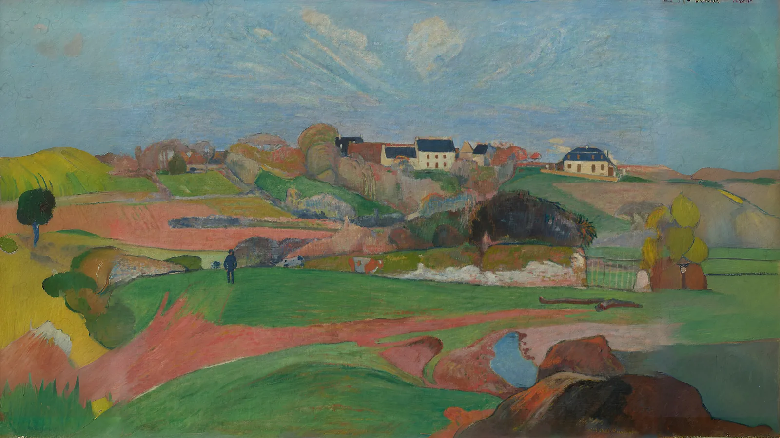 Landscape at Le Pouldu by Paul Gauguin, extended to 16:9