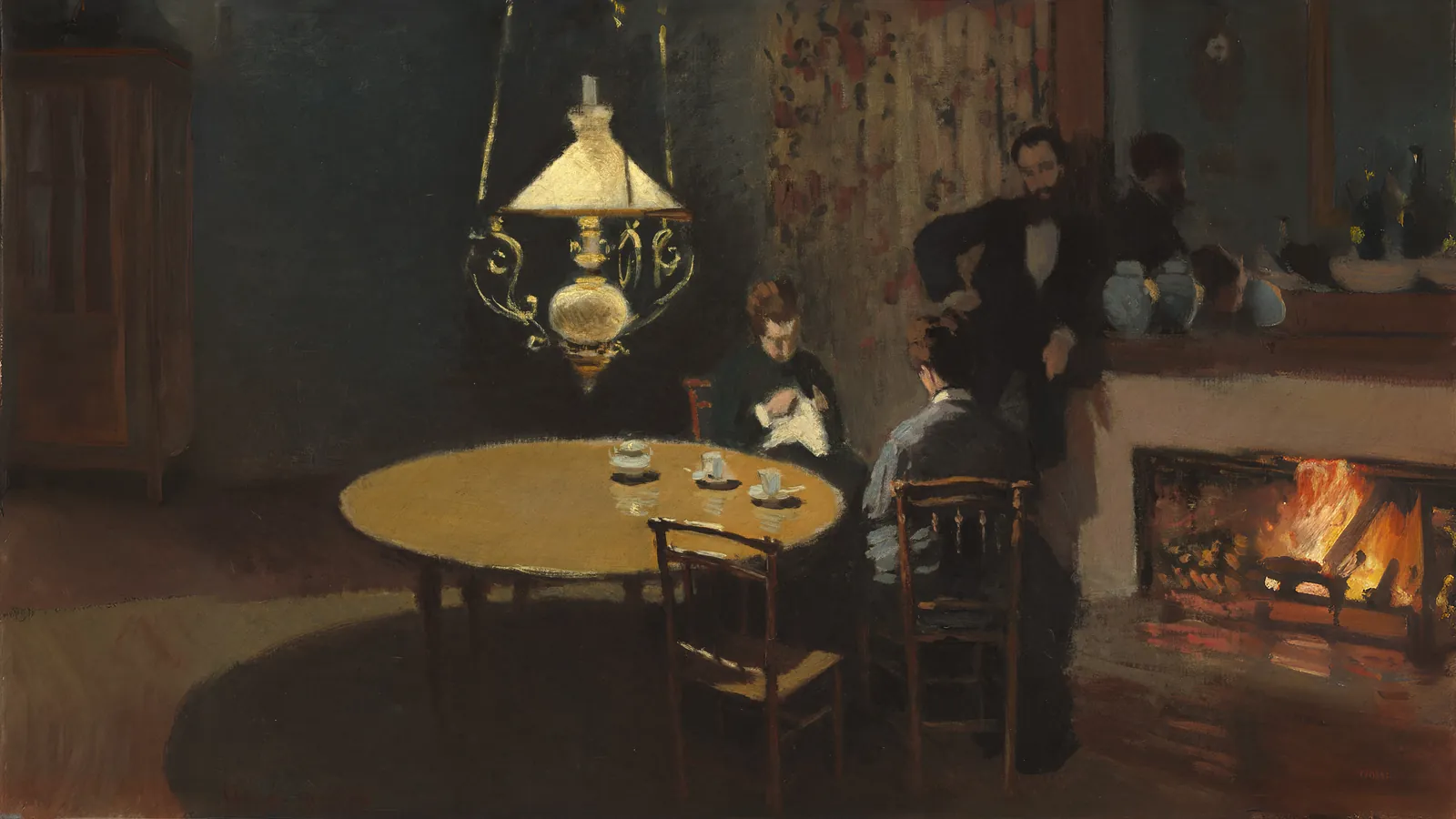 Interieur, nach dem Abendessen von Claude Monet, erweitert auf 16:9