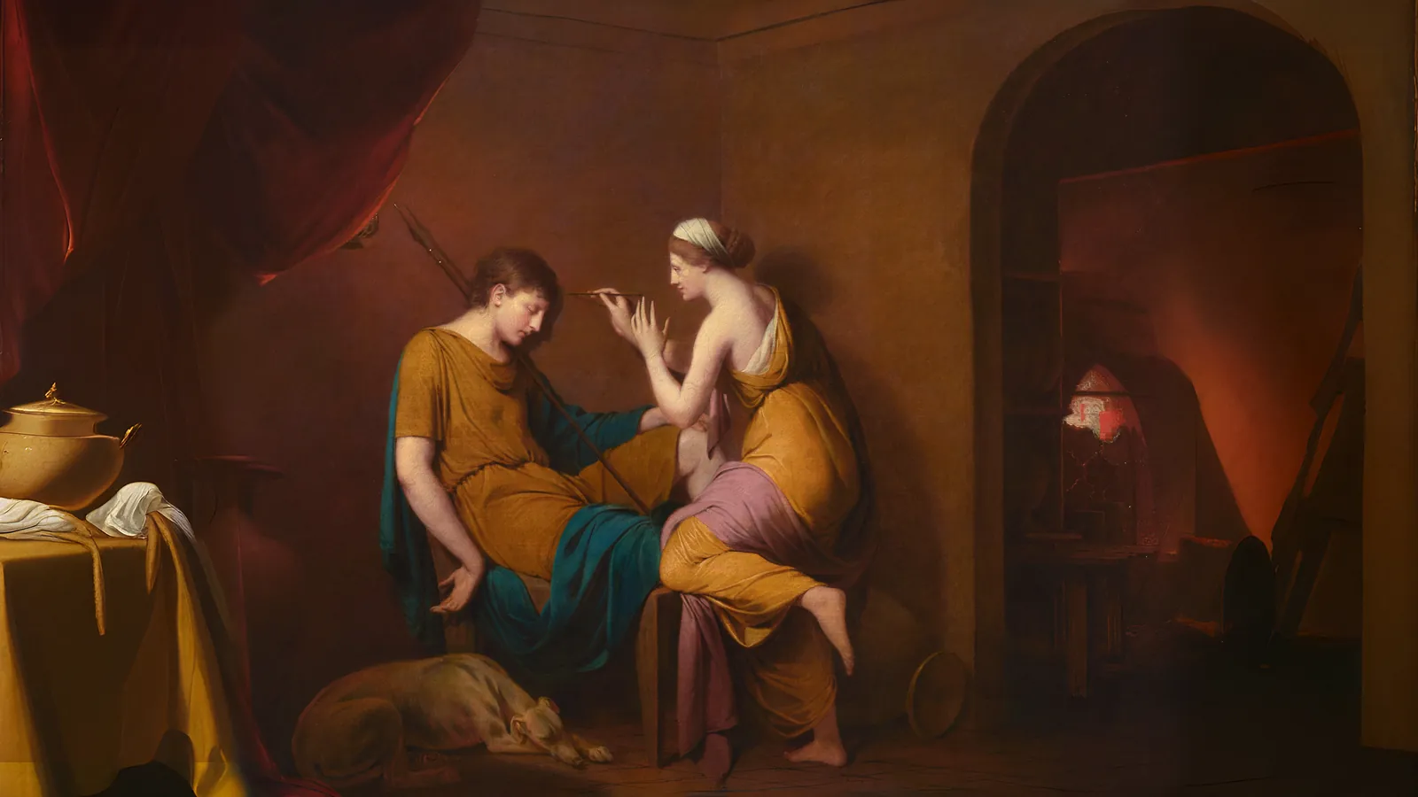 The Corinthian Maid by Joseph Wright, extended to 16:9