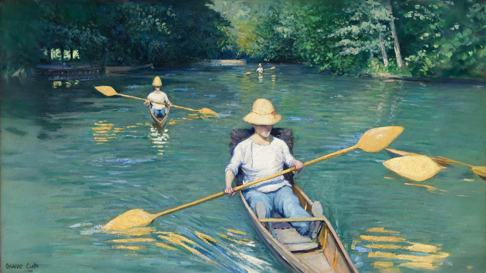 Skiffs de Gustave Caillebotte, estendido para 16:9