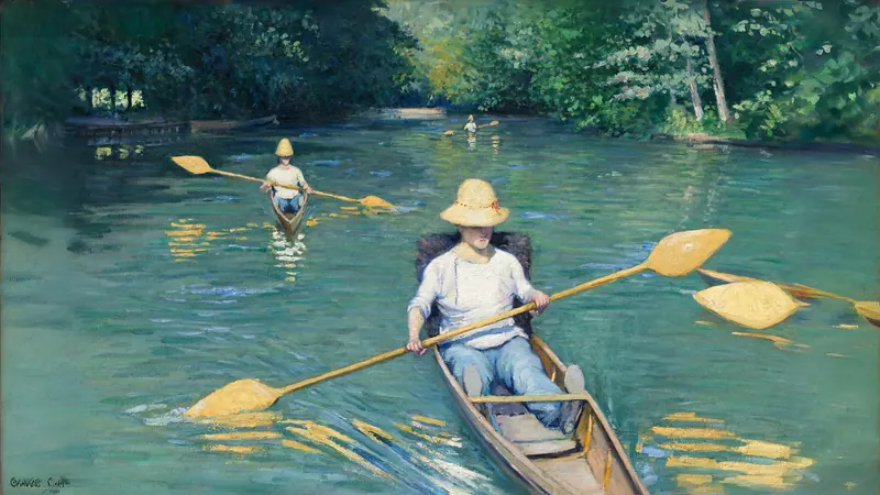 Skiffs by Gustave Caillebotte