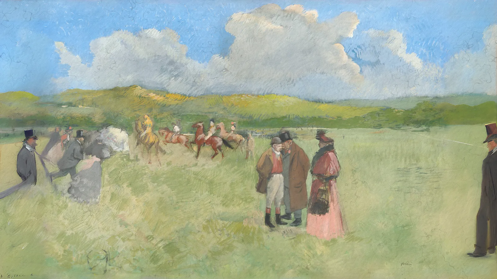 The Race Track by Jean-Louis Forain, extended to 16:9
