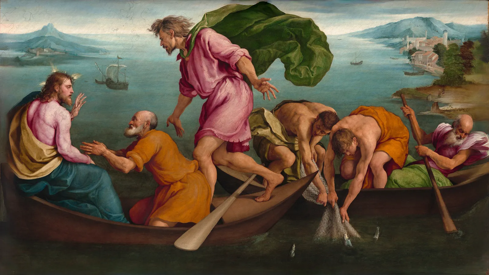 La pesca miracolosa di Jacopo Bassano, esteso in 16:9