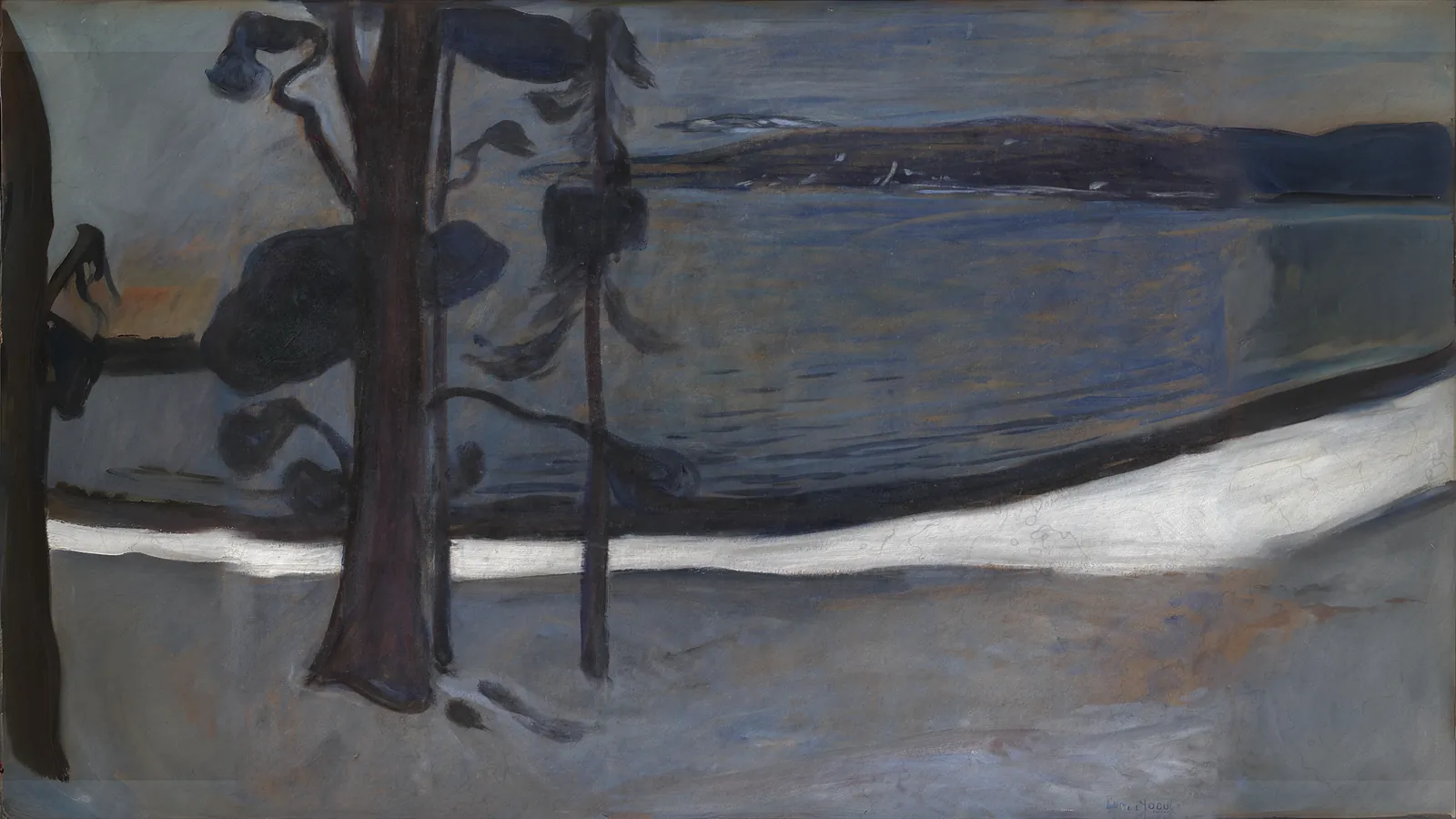 Vinter ved Nordstrand by Edvard Munch, extended to 16:9